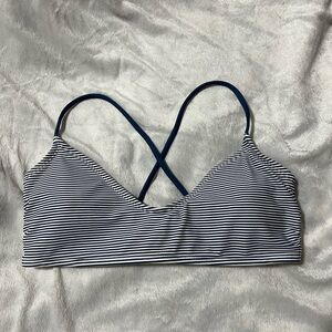 Xhilaration women’s swim top blue and while stripped